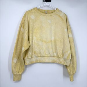 Daily Practice Oh So Good Tie Dye Oversized Crop Sweatshirt Yellow Yoga Size M